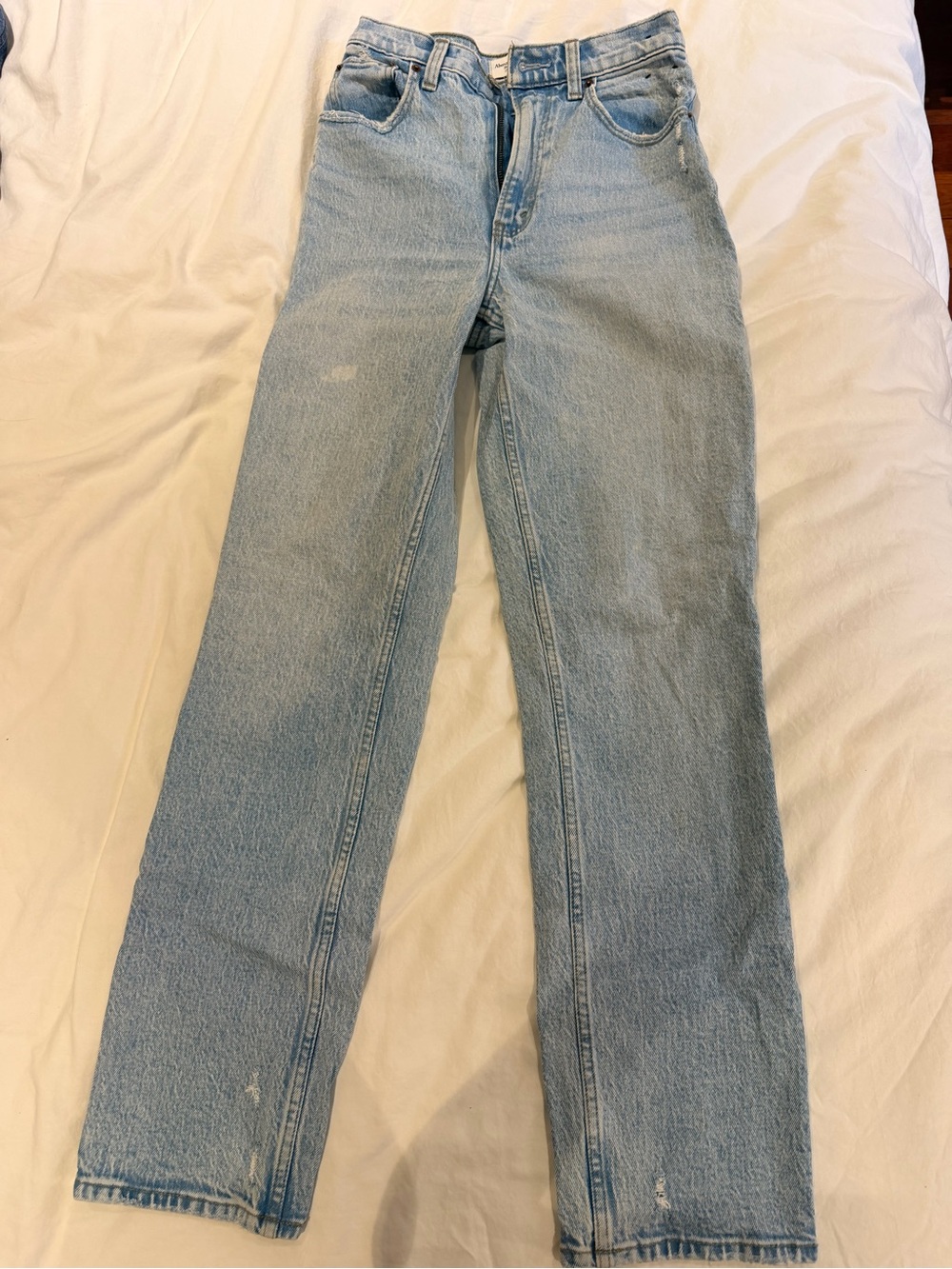 Abercrombie & Fitch Light Blue Ultra High Rise Straight Jeans